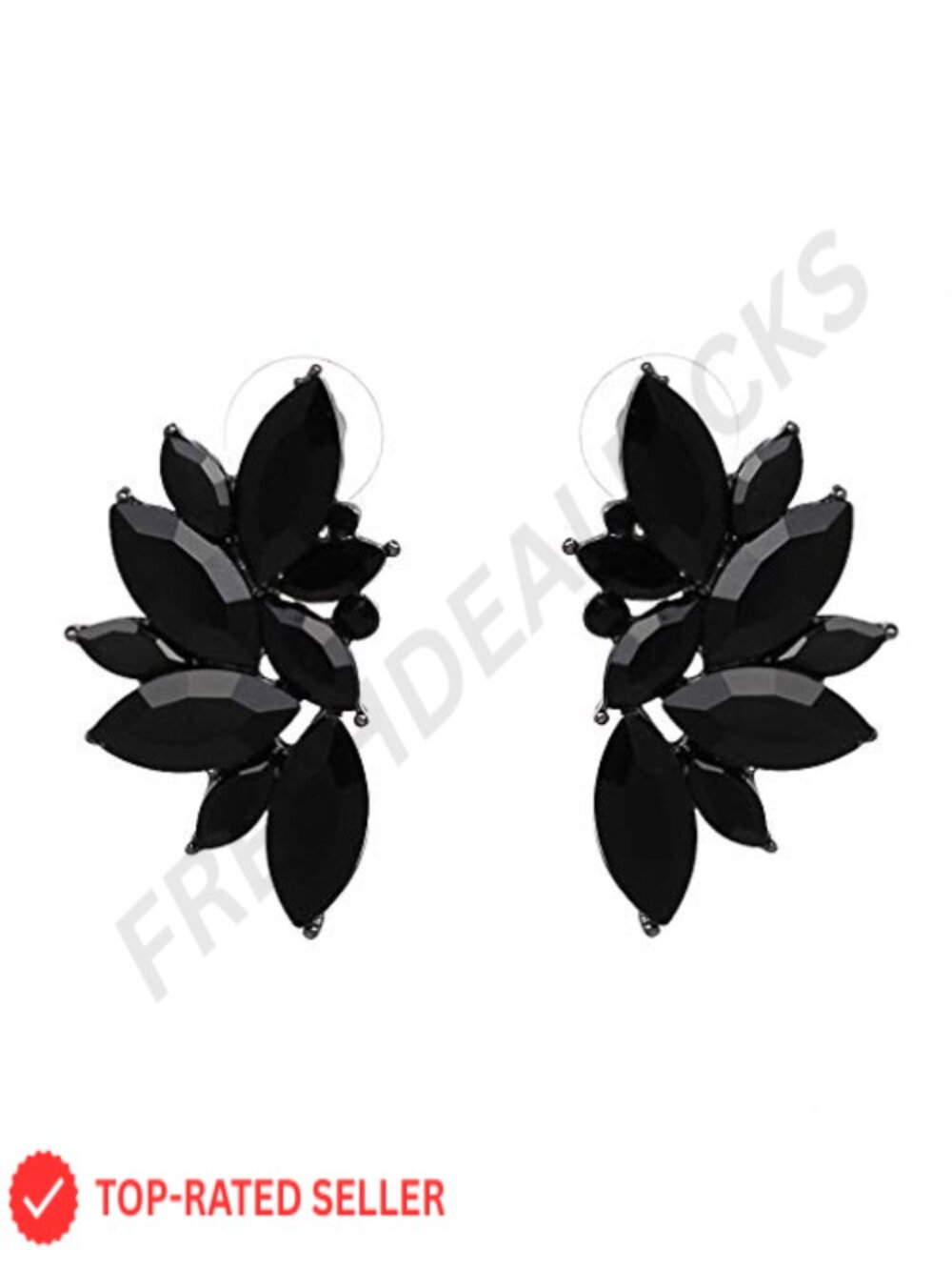 Gold Plated Crystal Drop Earrings Push Back Stud Handmade